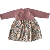 Wild Flower Dusty Pink Knit Dress, Beige Pom pom - Dresses - 2