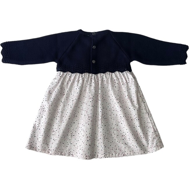 Stars Navy Knit Dress, Red Pom pom Holiday Special - Dresses - 2