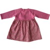 Flower Pink Rose Knit Dress, Pink Pom Pom - Dresses - 2