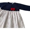 Stars Navy Knit Dress, Red Pom pom Holiday Special - Dresses - 3
