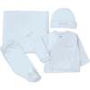 Hello World Pima 4-Piece Apparel Set, Blue - Mixed Apparel Set - 1 - thumbnail