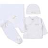 Hello World Pima 4-Piece Apparel Set 1-3m, White - Mixed Apparel Set - 1 - thumbnail