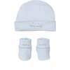 Hello World Pima Cotton Beanie And Socks Set, Blue (Set Of 2) - Mixed Accessories Set - 1 - thumbnail