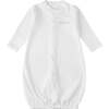 Hello World Pima Convertible Gown, White - Nightgowns - 1 - thumbnail