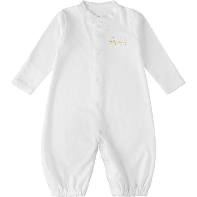 Hello World Pima Convertible Gown, White - Nightgowns - 2