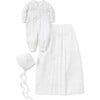 Graham L/S Christening Convertible Gown & Hat Set, White - Rompers - 1 - thumbnail