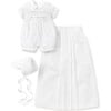 Phillip S/S Convertible Christening Gown & Hat Set, White - Rompers - 1 - thumbnail