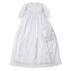 Nicole L/S Christening Gown & Hat Set, White - Ceremonial Dresses - 1 - thumbnail