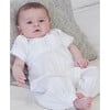 Aiden S/S Christening Convertible Gown & Hat Set, White - Rompers - 4