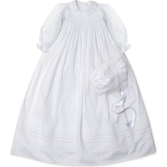 Silene L/S Christening Gown & Hat Set, White