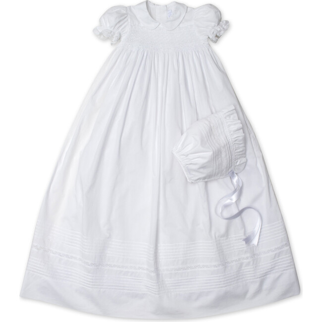 Silene S/S Christening Gown & Hat Set, White