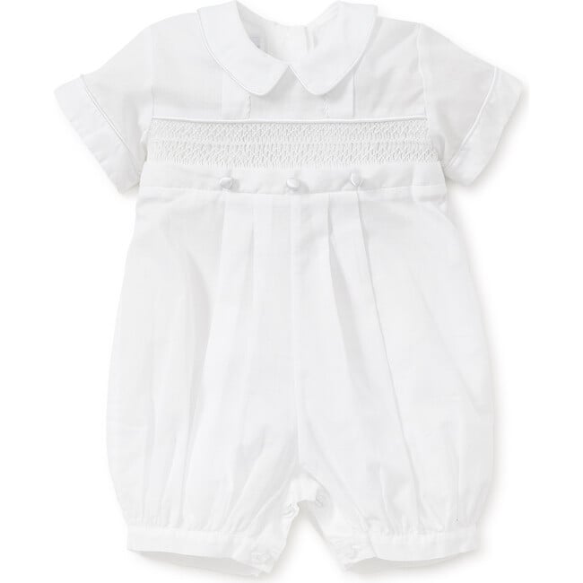 Phillip S/S Convertible Christening Gown & Hat Set, White - Rompers - 2