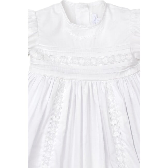 Nicole L/S Christening Gown & Hat Set, White - Ceremonial Dresses - 3