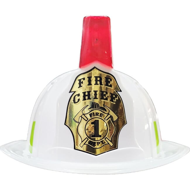 Jr. Fire Chief Helmet with Light & Sound, White - Costume Accessories - 3