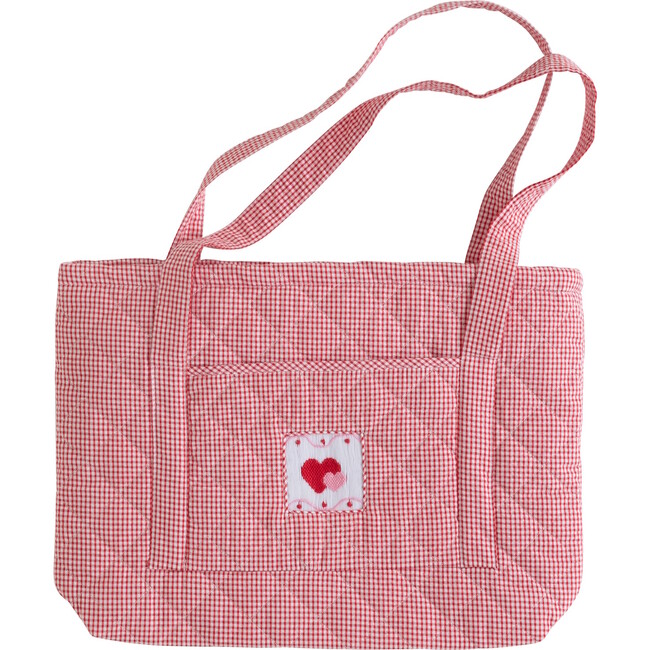 Quilted Luggage Tote, Hearts