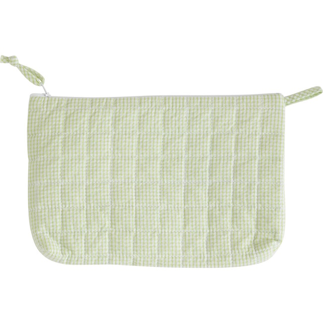Quilted Luggage Cosmetic Bag, Green