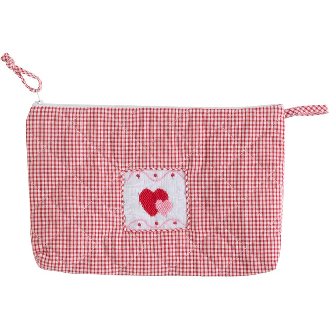 Quilted Luggage Cosmetic Bag, Hearts