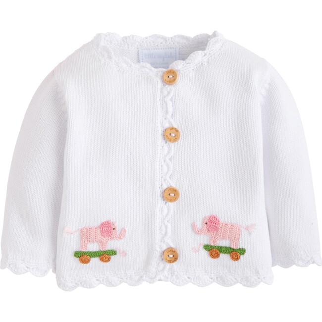 Crochet Sweater, Pink Elephant - Sweaters - 1