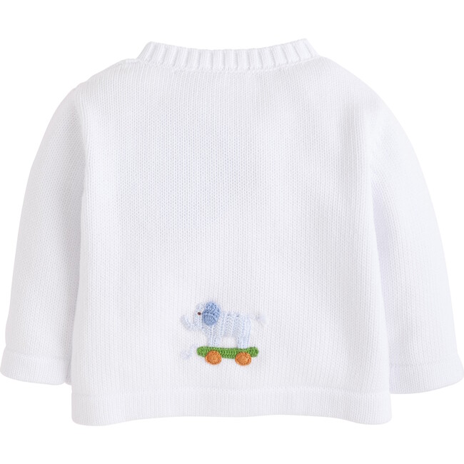 Crochet Sweater, Blue Elephant - Sweaters - 2