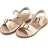 Olivia Leather Buckle Open Toe Sandal, Champagne - Sandals - 1 - thumbnail