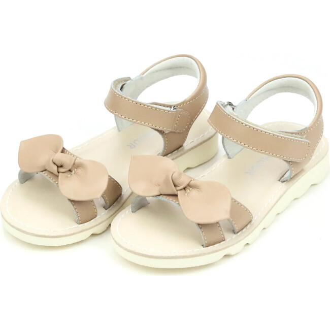 Leigh Knotted Bow Sandal, Latte