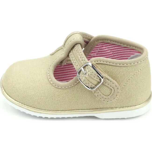 Poppy Canvas T-Strap Mary Jane, Biscuit - Mary Janes - 2