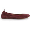 Women's Vienna Pointed Toe Foldable Ballet Flat, Amarena Suede - Flats - 1 - thumbnail