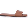 Women's Renee Square Toe Thick Plain Strap Slide, Cognac - Sandals - 1 - thumbnail