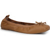 Women's Caroline Square Toe Leather Ballet Flat, Whiskey - Flats - 4