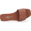 Women's Renee Square Toe Thick Plain Strap Slide, Cognac - Sandals - 3