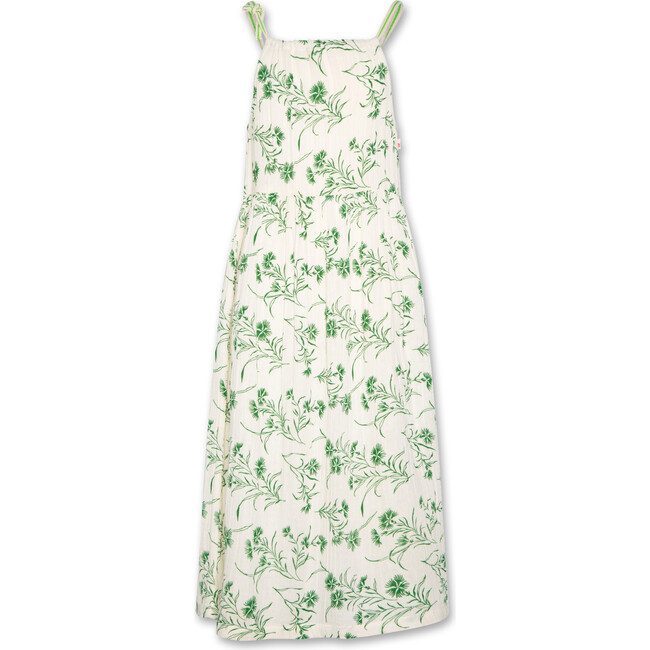 Sansi Floral Print Sleeveless Midi Dress, Green - Dresses - 1