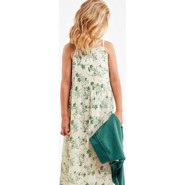 Sansi Floral Print Sleeveless Midi Dress, Green - Dresses - 4