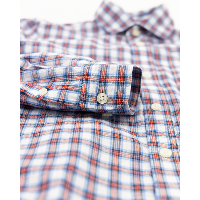 Tim Pocket Woven Check Long Sleeve Shirt, Red - Shirts - 4