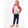 Clyde Oversized Contrast Raglan Sleeve Hoodie, Heather Grey - Sweatshirts - 3