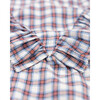 Gine Woven Check Ruffle Collar Wide Sleeve Shirt, Red - Blouses - 3