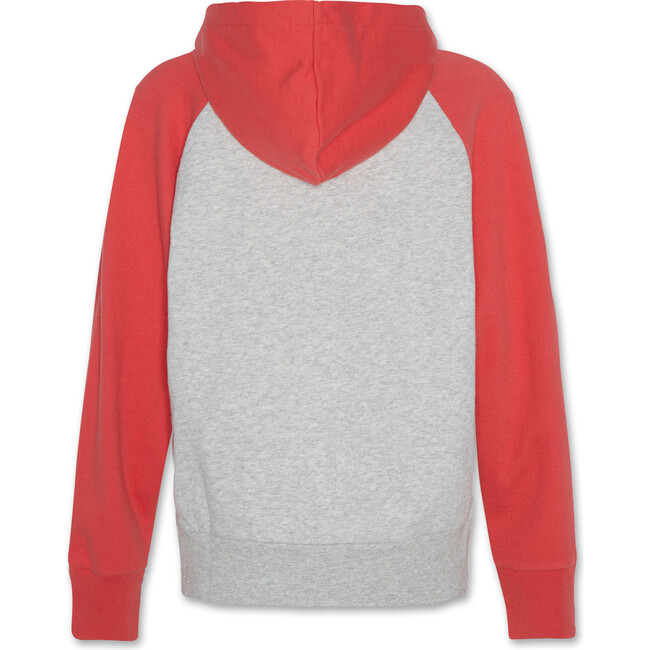 Clyde Oversized Contrast Raglan Sleeve Hoodie, Heather Grey - Sweatshirts - 4