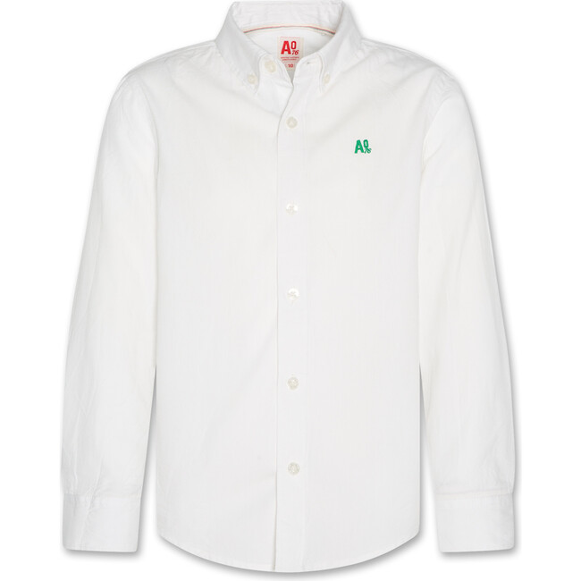 Axel Classic Oxford AO76 Embroidered Plain Shirt, White - Shirts - 1