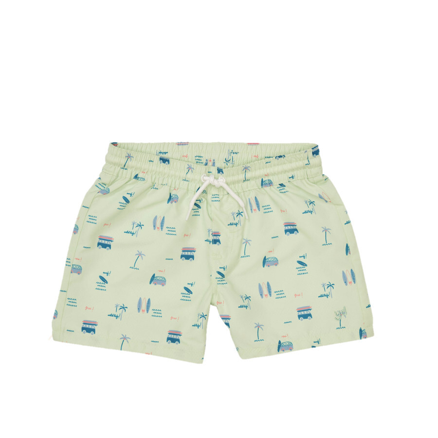 Ozark Elastic Waist Drawstring Swim Print Shorts, Riley - Swim Trunks - 1