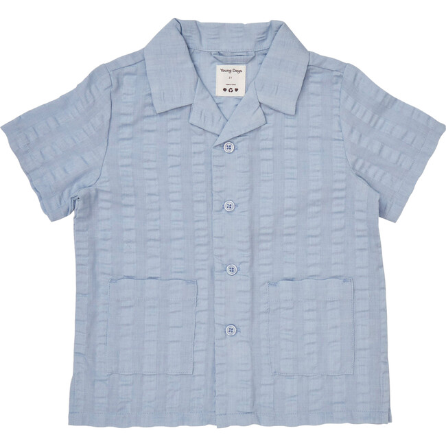 Nantucket 2-Pocket Seersucker Shirt, Subdued Blue