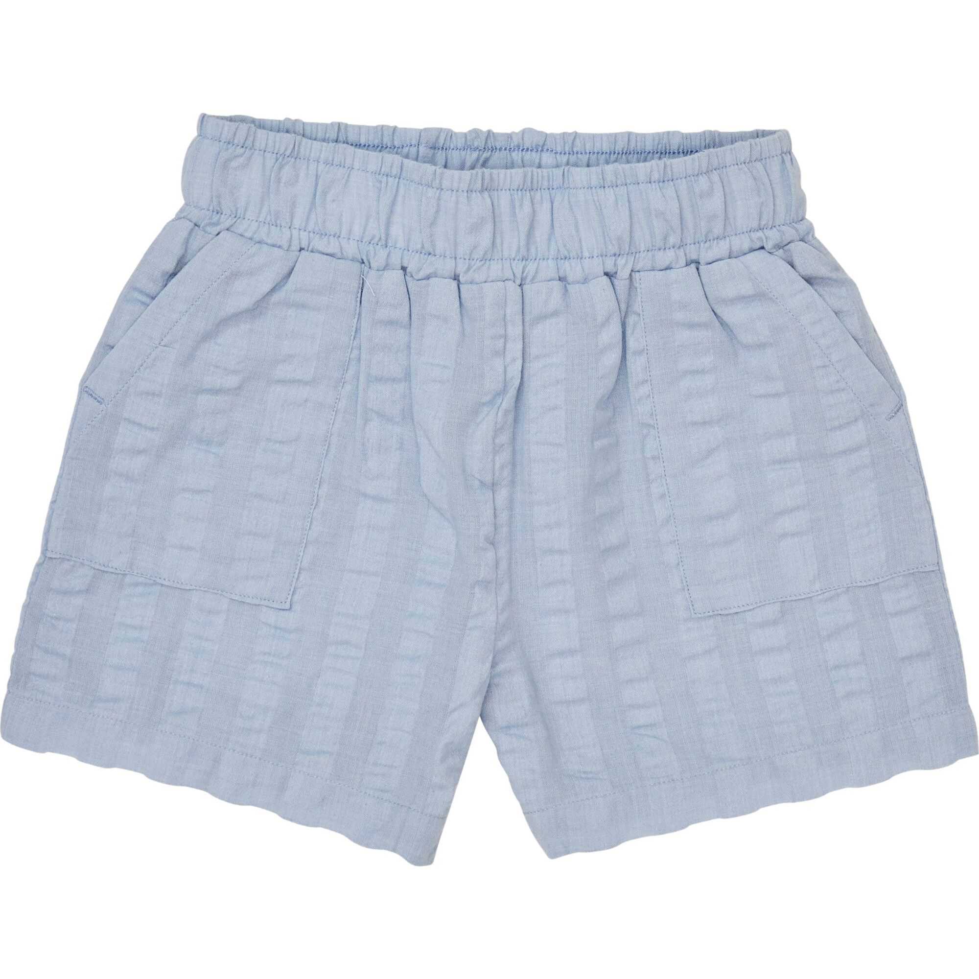 Marco Elastic Waist Seersucker Shorts, Subdued Blue - Shorts - 1