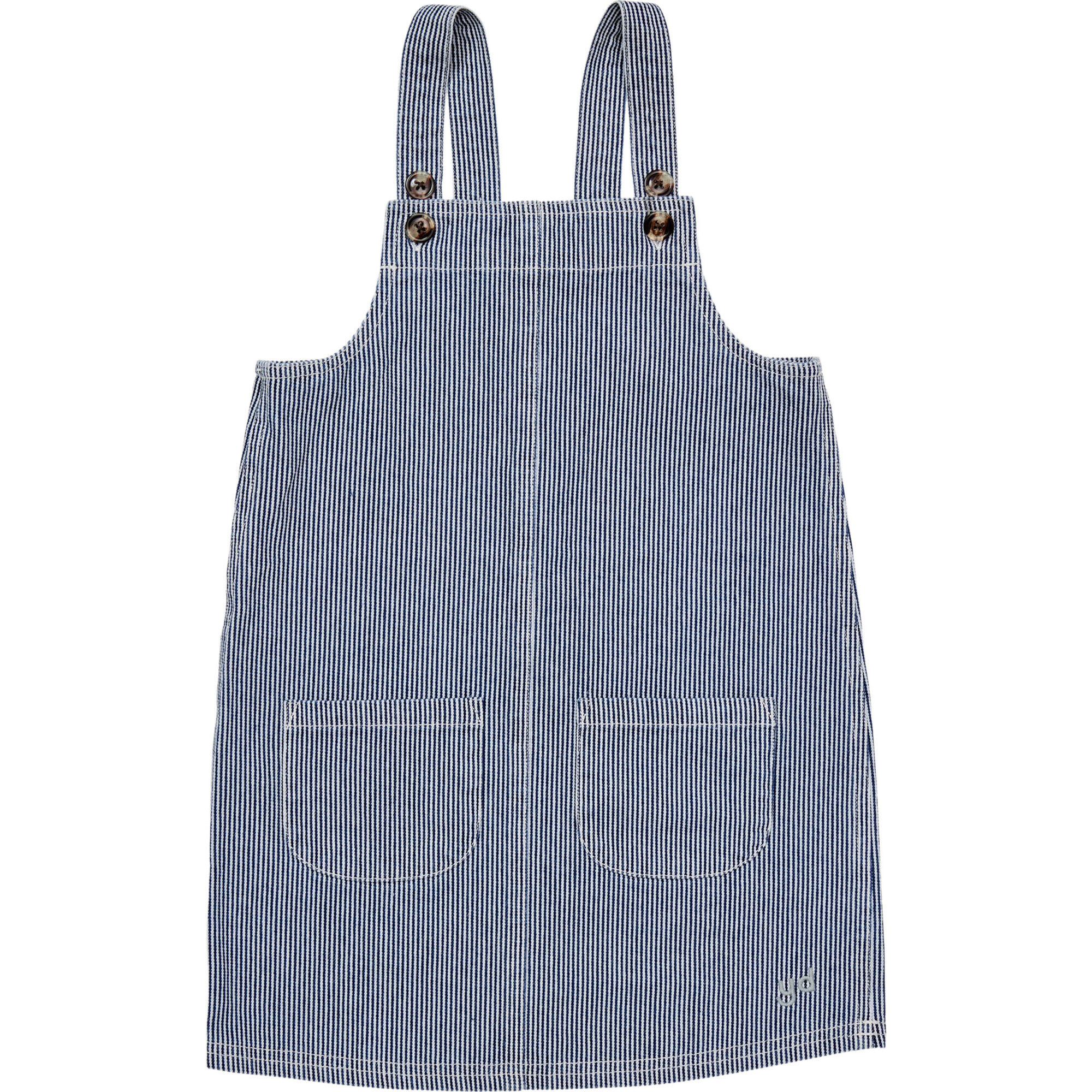 Sarasota 2-Pocket Pinafore Dress, Railroad Stripe - Dresses - 1