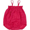 Tiburon Ruffled Smock Neck Strappy Romper, Beetroot Purple - Rompers - 1 - thumbnail