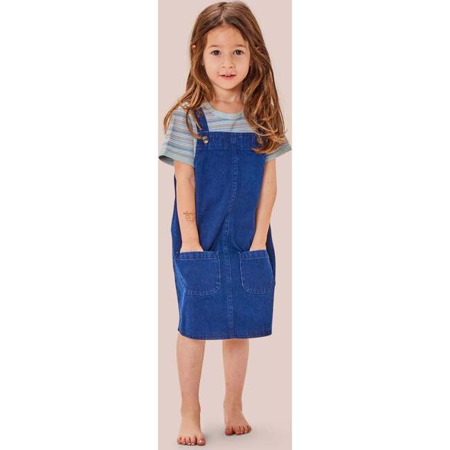 Sarasota 2-Pocket Pinafore Dress, Dark Wash Denim - Dresses - 2