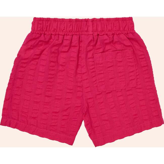 Marco Elastic Waist Seersucker Shorts, Beetroot Purple - Shorts - 3