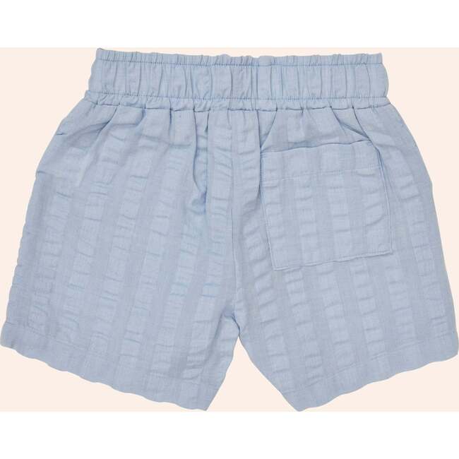 Marco Elastic Waist Seersucker Shorts, Subdued Blue - Shorts - 3