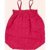 Tiburon Ruffled Smock Neck Strappy Romper, Beetroot Purple - Rompers - 3