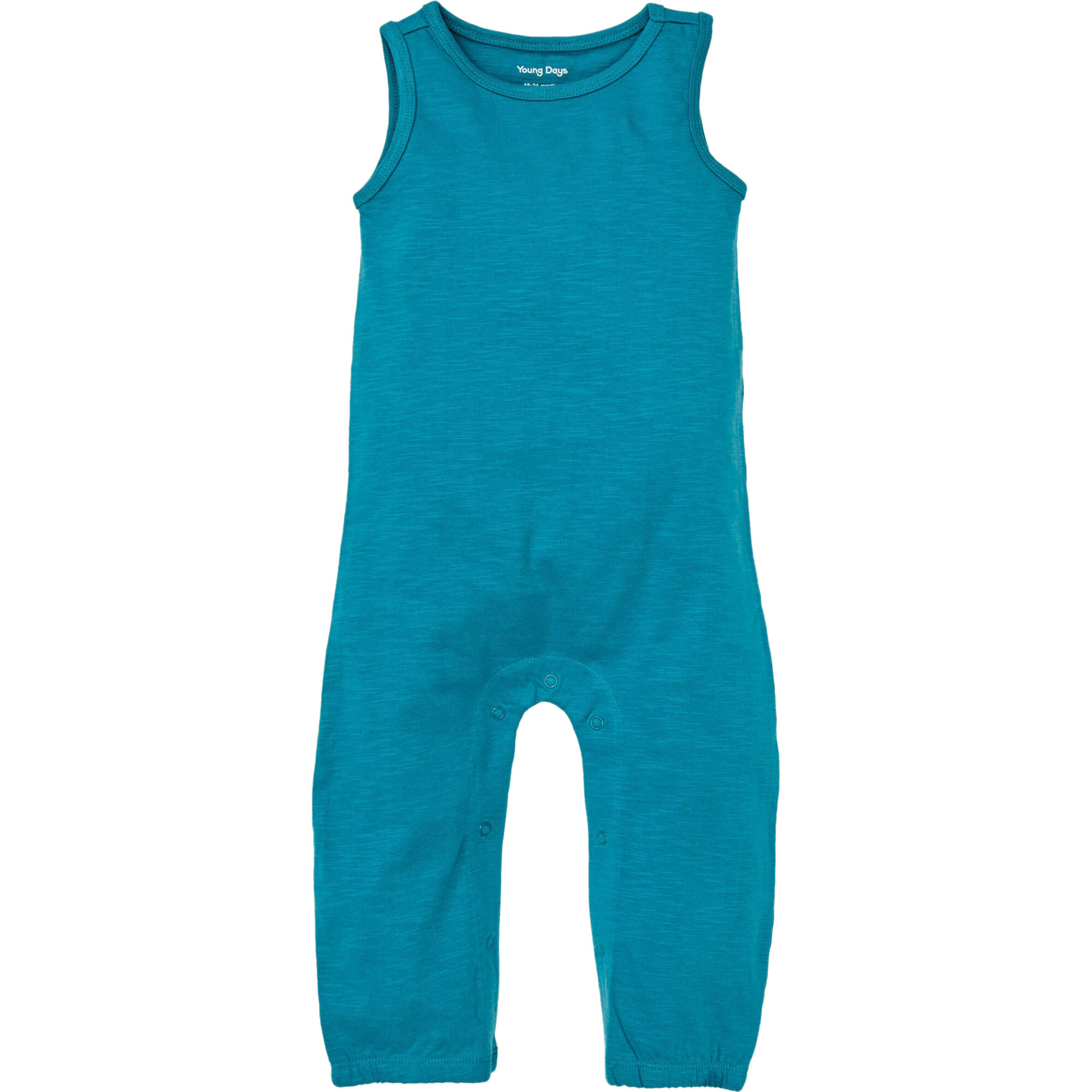 Everglades Round Neck Sleeveless Long Romper, Biscay Bay - Rompers - 1