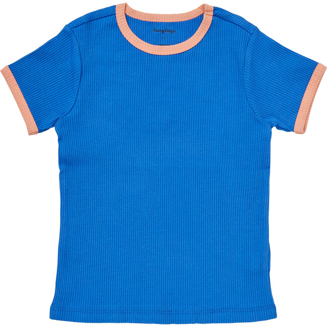 Anaheim Contrast Piped Ribbed Tee, Palace Blue