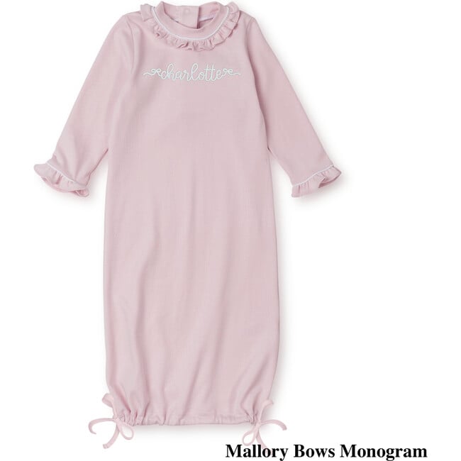 Georgia Pima Cotton Daygown for Girls, Light Pink with White Piping - Pajamas - 3