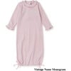 Georgia Pima Cotton Daygown for Girls, Light Pink with White Piping - Pajamas - 4